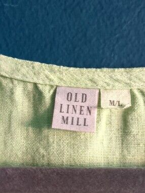 100% Linen Old Linen Mill Neon Lime Green Tank Top